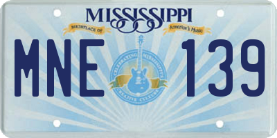 MS license plate MNE139