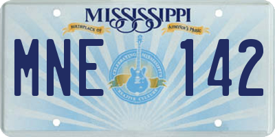 MS license plate MNE142