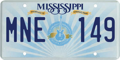 MS license plate MNE149