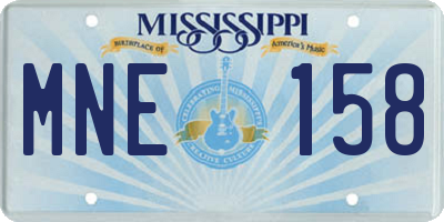 MS license plate MNE158