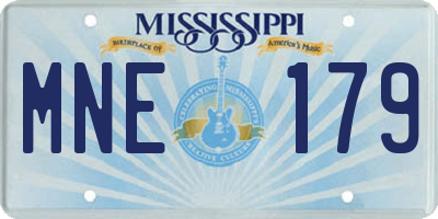 MS license plate MNE179