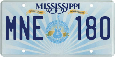 MS license plate MNE180