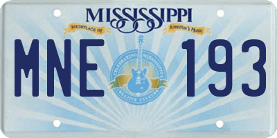 MS license plate MNE193