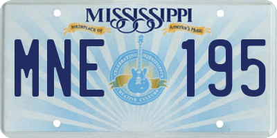 MS license plate MNE195