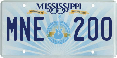 MS license plate MNE200