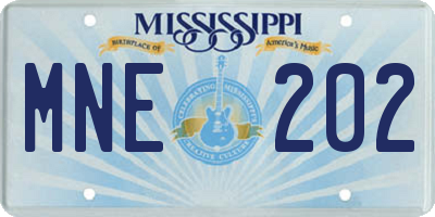 MS license plate MNE202