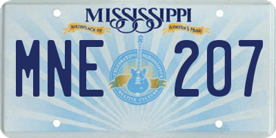 MS license plate MNE207