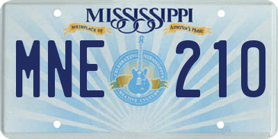 MS license plate MNE210