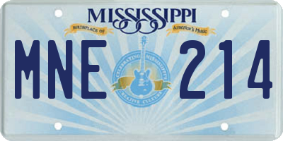 MS license plate MNE214
