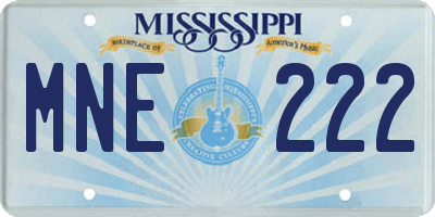 MS license plate MNE222