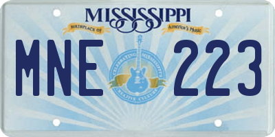 MS license plate MNE223