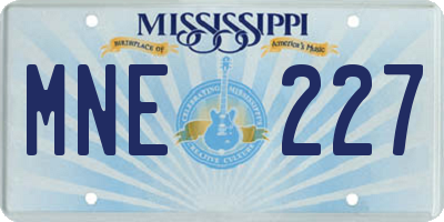 MS license plate MNE227