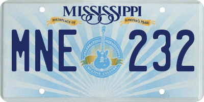 MS license plate MNE232