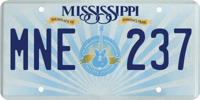 MS license plate MNE237