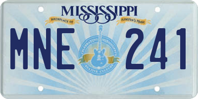 MS license plate MNE241