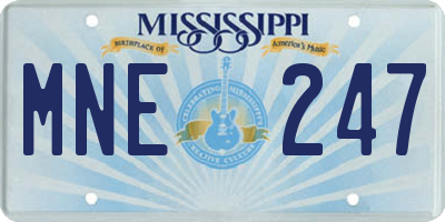 MS license plate MNE247