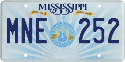 MS license plate MNE252