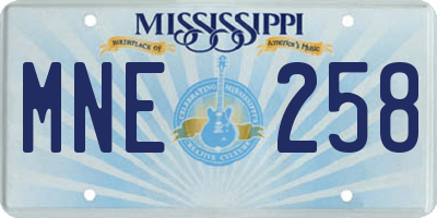 MS license plate MNE258