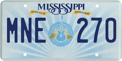 MS license plate MNE270