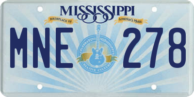 MS license plate MNE278