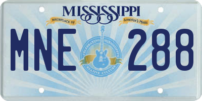 MS license plate MNE288