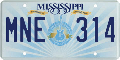 MS license plate MNE314