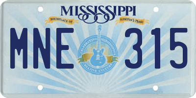 MS license plate MNE315