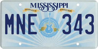MS license plate MNE343