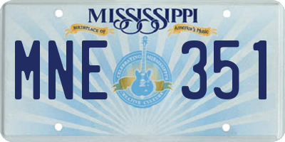 MS license plate MNE351