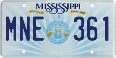 MS license plate MNE361