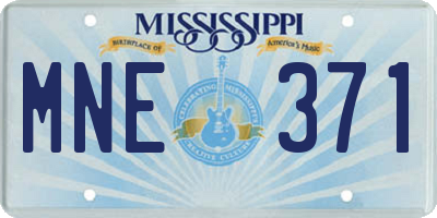 MS license plate MNE371