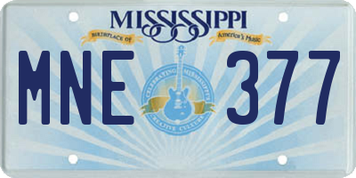 MS license plate MNE377