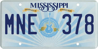 MS license plate MNE378