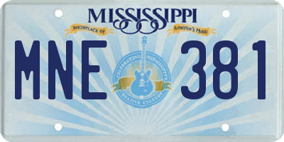 MS license plate MNE381