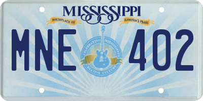 MS license plate MNE402