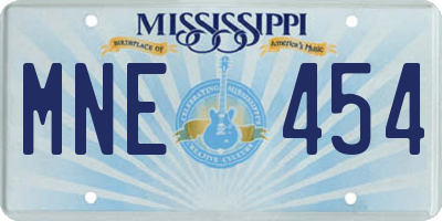 MS license plate MNE454