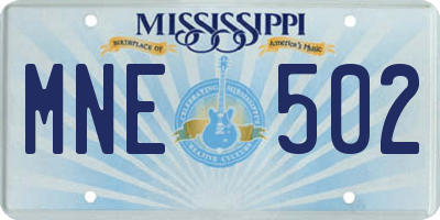 MS license plate MNE502