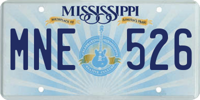 MS license plate MNE526