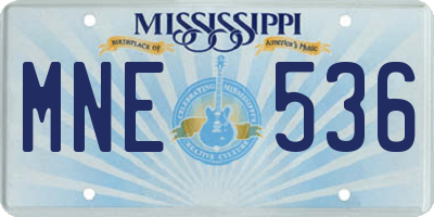 MS license plate MNE536