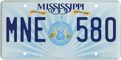 MS license plate MNE580