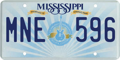 MS license plate MNE596