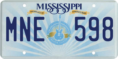 MS license plate MNE598