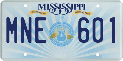 MS license plate MNE601