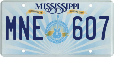 MS license plate MNE607