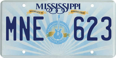 MS license plate MNE623