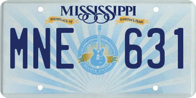 MS license plate MNE631