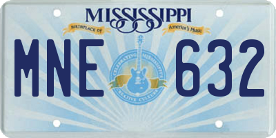 MS license plate MNE632