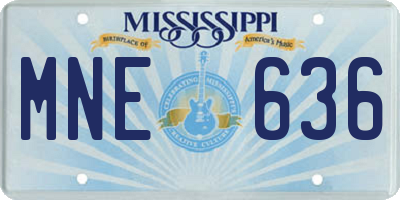 MS license plate MNE636