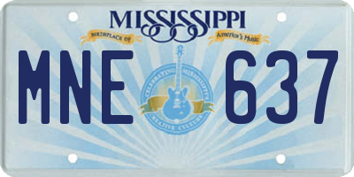 MS license plate MNE637
