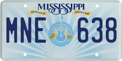 MS license plate MNE638